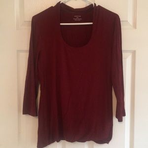 Stretchy, 3/4 sleeve, scoop neck shirt